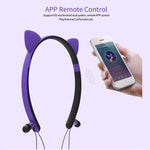 Tai nghe Bluetooth không dây ZW29 tai mèo âm thanh stereo HIFI thời trang thể thao ngoài trời có mic và đèn LED phát sáng