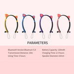 Tai nghe Bluetooth không dây ZW29 tai mèo âm thanh stereo HIFI thời trang thể thao ngoài trời có mic và đèn LED phát sáng