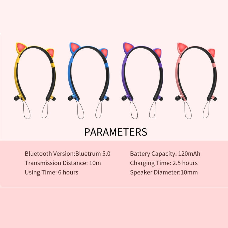 Tai nghe Bluetooth không dây ZW29 tai mèo âm thanh stereo HIFI thời trang thể thao ngoài trời có mic và đèn LED phát sáng