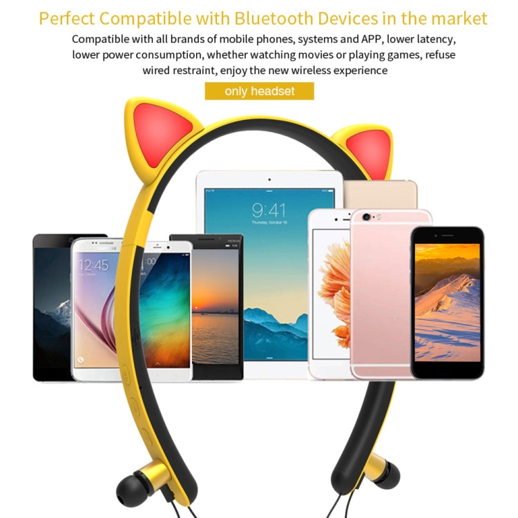 Tai nghe Bluetooth không dây ZW29 tai mèo âm thanh stereo HIFI thời trang thể thao ngoài trời có mic và đèn LED phát sáng