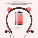 Tai nghe Bluetooth không dây ZW29 tai mèo âm thanh stereo HIFI thời trang thể thao ngoài trời có mic và đèn LED phát sáng