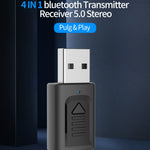 JEDX-M135 bộ thu phát âm thanh Bluetooth USB 5.0 4 trong 1, 4 trong 1
