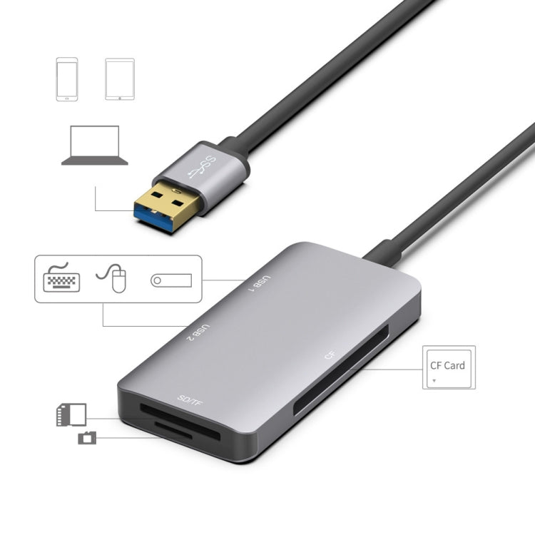 USB3.0 HUB Onten 8107 với đầu đọc thẻ CF SD TF, 8107