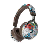 Tai nghe thể thao không dây VJ086 tai nghe Bluetooth in màu chuyển nước graffiti hỗ trợ TF, FM