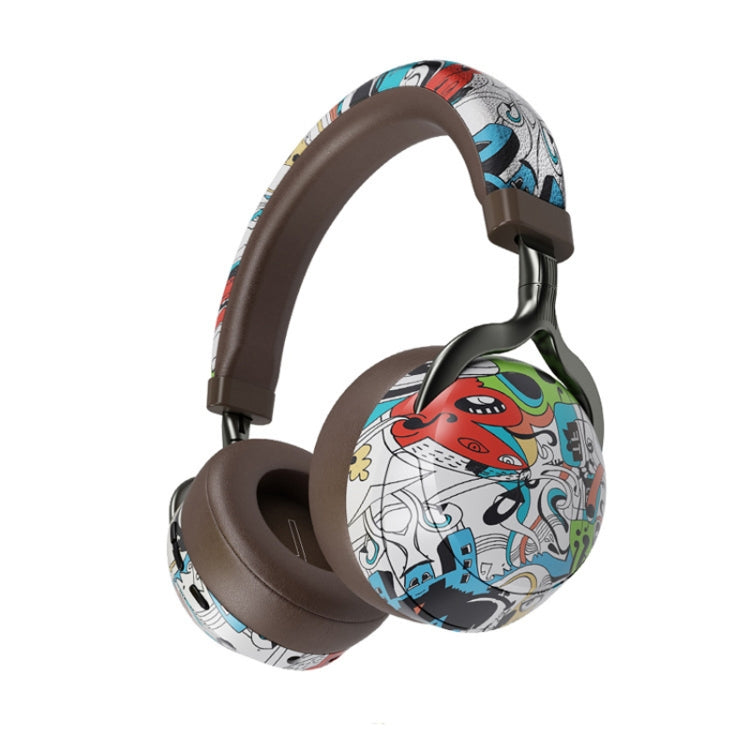 Tai nghe thể thao không dây VJ086 tai nghe Bluetooth in màu chuyển nước graffiti hỗ trợ TF, FM