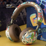 Tai nghe thể thao không dây VJ086 tai nghe Bluetooth in màu chuyển nước graffiti hỗ trợ TF, FM