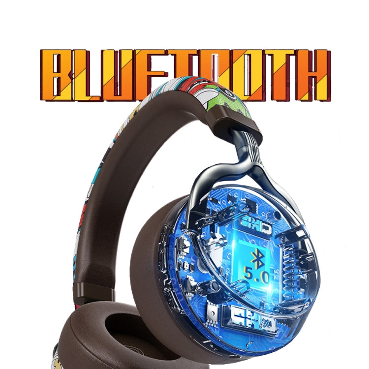 Tai nghe thể thao không dây VJ086 tai nghe Bluetooth in màu chuyển nước graffiti hỗ trợ TF, FM