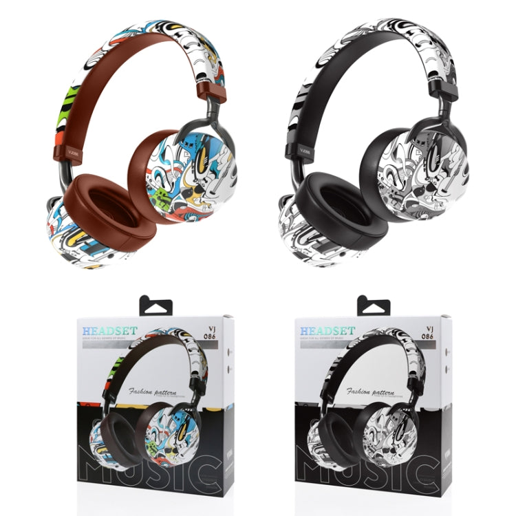 Tai nghe thể thao không dây VJ086 tai nghe Bluetooth in màu chuyển nước graffiti hỗ trợ TF, FM
