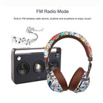 Tai nghe thể thao không dây VJ086 tai nghe Bluetooth in màu chuyển nước graffiti hỗ trợ TF, FM