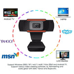 HXSJ A870 Webcam PC HD 480P với Microphone hút âm MIC cho Skype trên Android TV Camera máy tính xoay USB Webcam, 480P