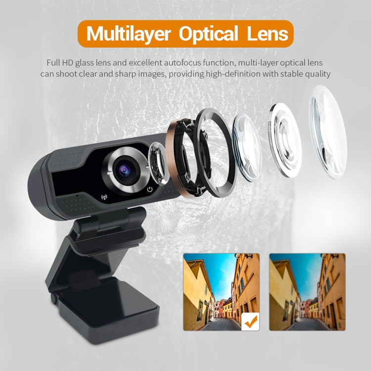 Webcam thông minh HD 1080P với Microphone tích hợp Camera USB phát trực tiếp làm đẹp cho Máy tính Android TV