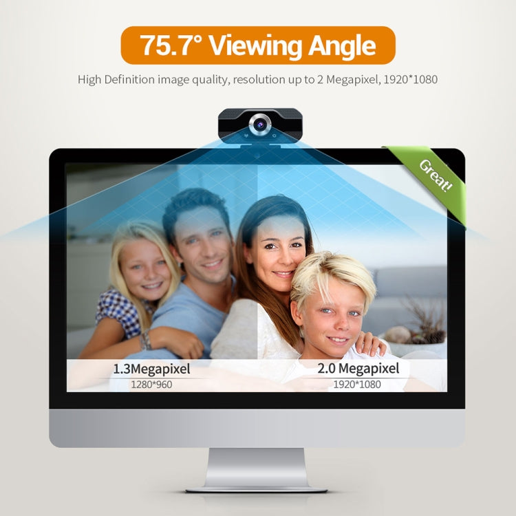 Webcam thông minh HD 1080P với Microphone tích hợp Camera USB phát trực tiếp làm đẹp cho Máy tính Android TV