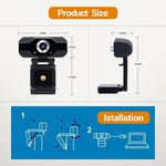 Webcam thông minh HD 1080P với Microphone tích hợp Camera USB phát trực tiếp làm đẹp cho Máy tính Android TV