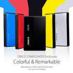 Vỏ ổ cứng ORICO 2588US3-V1 USB3.0 2.5 inch, màu bạc, đỏ, xanh, đen