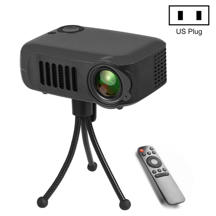 Máy chiếu mini di động A2000 800 lumen hỗ trợ LCD 1080P, tuổi thọ bóng đèn 50000 giờ, máy chiếu rạp hát tại nhà cho pin dự phòng, phích cắm US