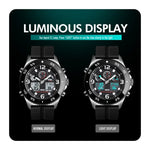 SKMEI 1538 Multi-Function Time Large Dial Steel Belt Men  Casual Sports Electronic Watch