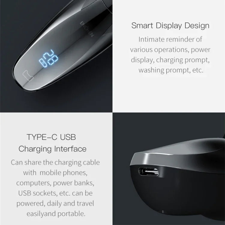 Máy cạo râu điện ba lưỡi chăm sóc mặt nam Xiaomi Youpin Yingqu Blackstone3 chính hãng, di động