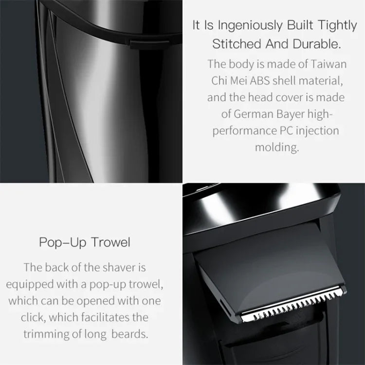 Máy cạo râu điện ba lưỡi chăm sóc mặt nam Xiaomi Youpin Yingqu Blackstone3 chính hãng, di động