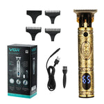 Tông đơ cắt tóc khắc họa tiết cổ điển VGR V-228 5W USB, màn hình LED kỹ thuật số, V-228 (đồng), V-228 (bạc)