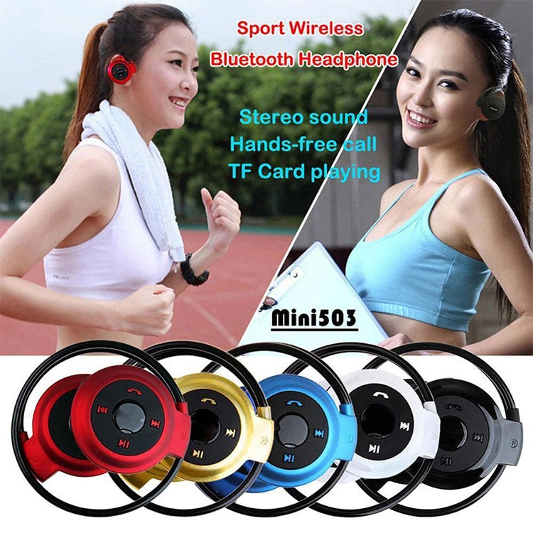 Máy nghe nhạc MP3 NVAHVA tai nghe Bluetooth, Tai nghe thể thao không dây MP3 có FM Radio, Tai nghe stereo thẻ TF MP3 tối đa 32GB, mini-503 Xanh dương, mini-503 Vàng, mini-503 Đen, mini-503 Đỏ