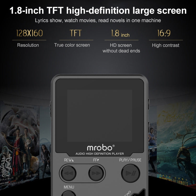 Máy nghe nhạc HIFI MP3 kim loại 1.8 inch chất lượng âm thanh cao cấp, hỗ trợ thẻ TF / FM / sách điện tử