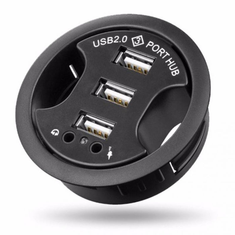Hub USB 2.0 3 cổng với jack âm thanh 3.5mm và micro