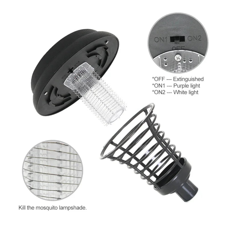 Đèn diệt muỗi côn trùng UV năng lượng mặt trời LED ngoài trời cho vườn, sân cỏ, cảnh quan