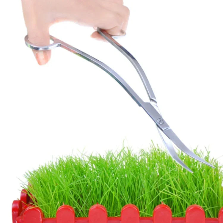 Dụng Cụ Cắt Cỏ Nước Bể Cá Kéo Thép Không Gỉ Hình Sóng Kẹp Dài, Kéo Hình Sóng