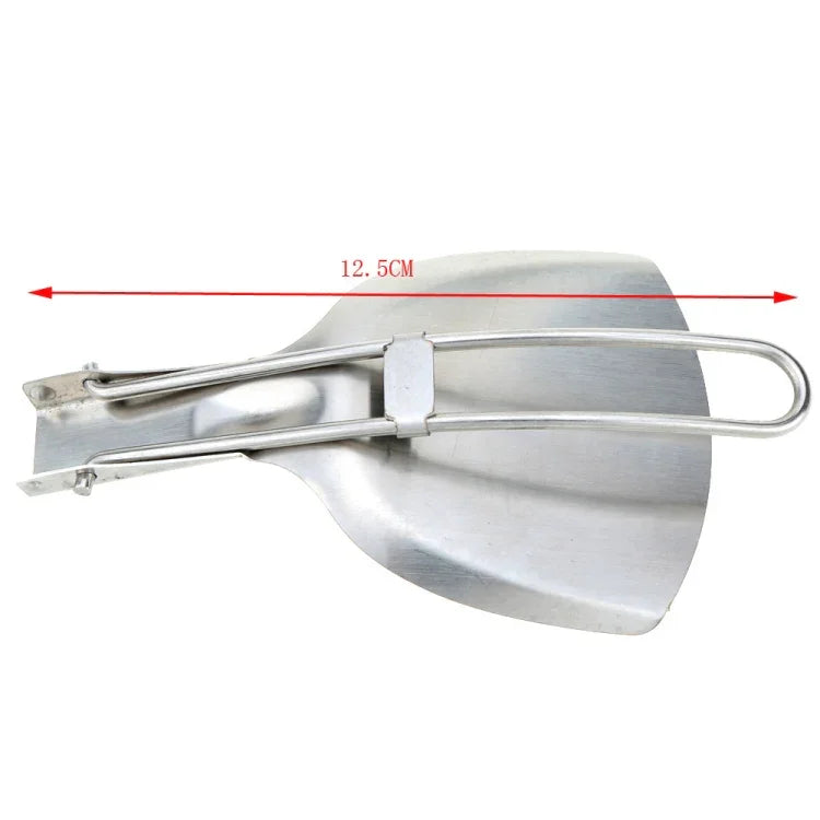 Xẻng nấu ăn gấp gọn bằng thép không gỉ cho dã ngoại ngoài trời, dụng cụ nấu ăn cắm trại leo núi