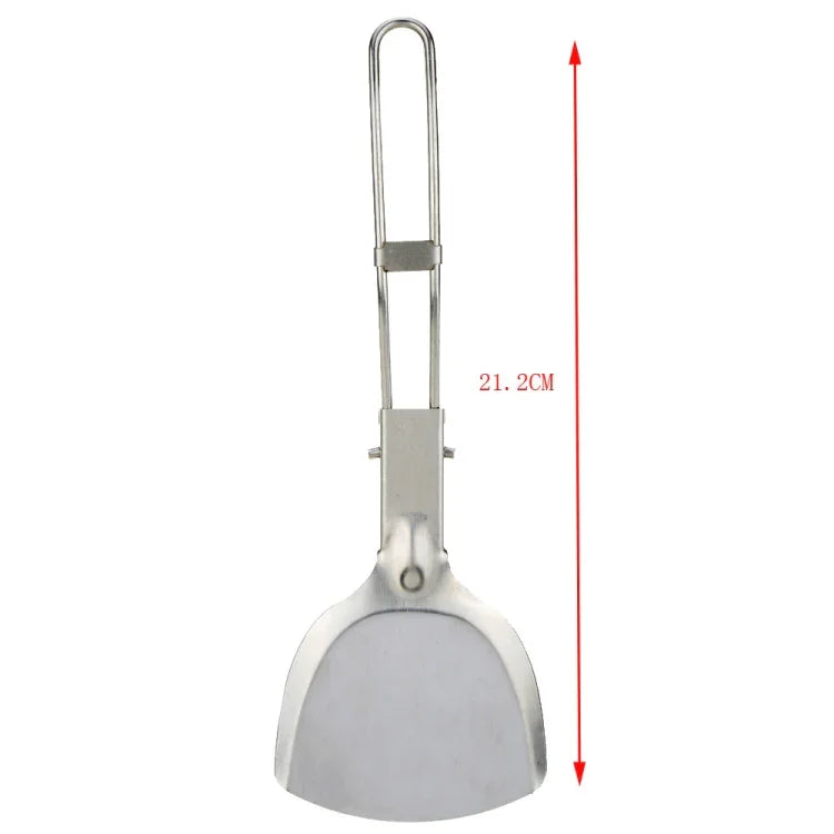Xẻng nấu ăn gấp gọn bằng thép không gỉ cho dã ngoại ngoài trời, dụng cụ nấu ăn cắm trại leo núi