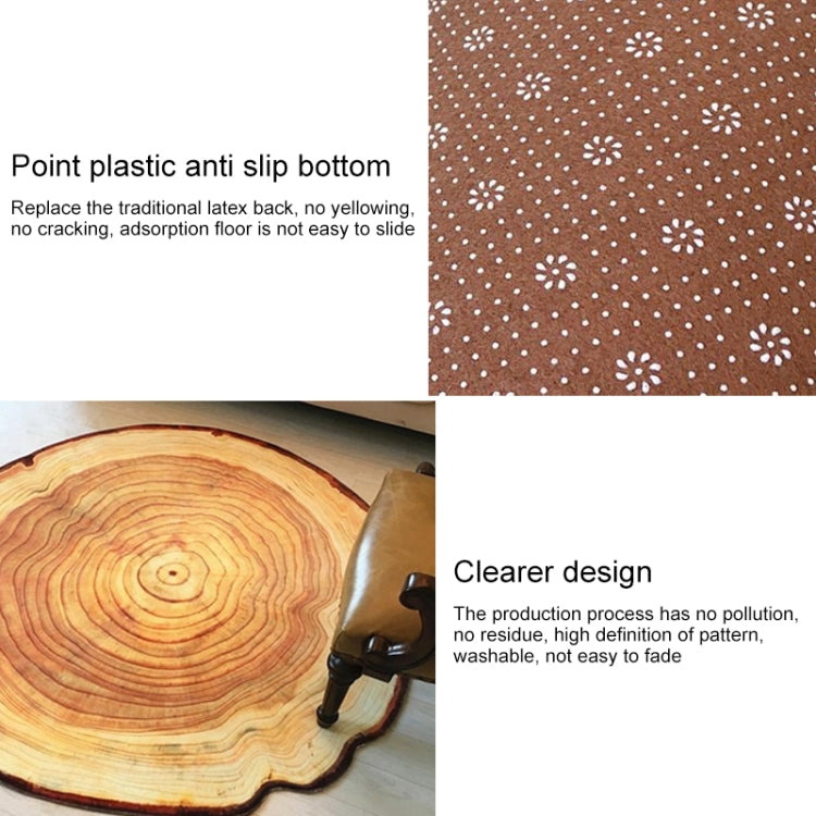 3D Growth Ring Pattern Bathroom  Living Room Carpets Home Decor Mat, Diameter about 0.6m