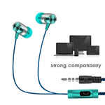 Tai nghe có dây kim loại âm thanh Super Bass nhét tai thể thao có mic cho Xiaomi Samsung Huawei