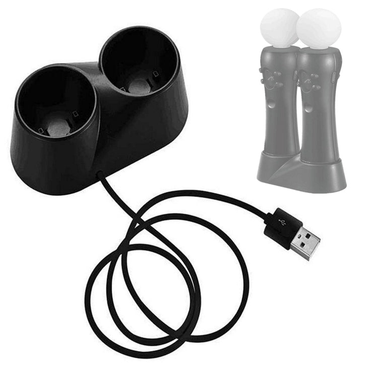 Đế sạc tay cầm VR với 2 cổng USB, trạm sạc cho PS4 PSVR Move