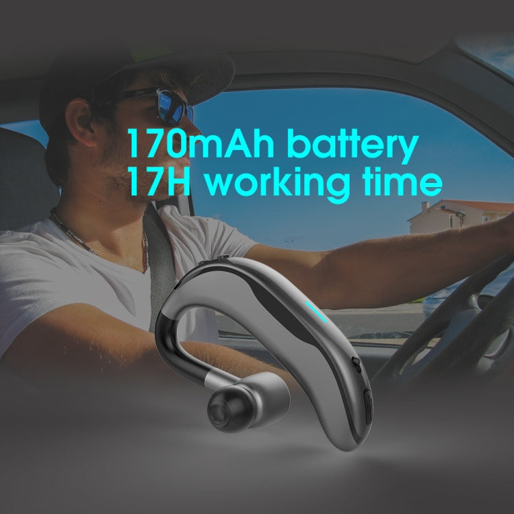 Tai nghe Bluetooth không dây đeo tai có mic cho xe hơi, màu đen xám, đen đỏ, đen xanh lá