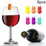 6 Cái / Bộ Dấu Đánh Dấu Ly Rượu Hình Quả Dứa Bằng Silicone, Dấu Ly Hình Trái Cây Tiệc Tùng, Quả Dứa