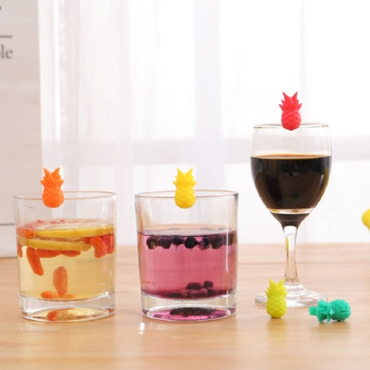 6 Cái / Bộ Dấu Đánh Dấu Ly Rượu Hình Quả Dứa Bằng Silicone, Dấu Ly Hình Trái Cây Tiệc Tùng, Quả Dứa