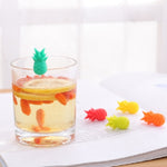 6 Cái / Bộ Dấu Đánh Dấu Ly Rượu Hình Quả Dứa Bằng Silicone, Dấu Ly Hình Trái Cây Tiệc Tùng, Quả Dứa
