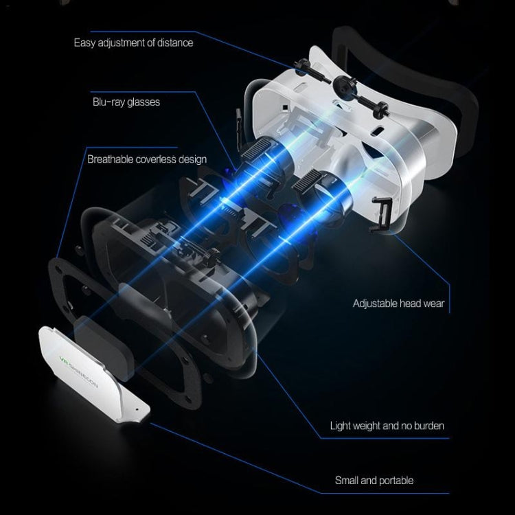 Kính VR thế hệ thứ 5 Shinecon kính thực tế ảo 3D nhẹ, hộp di động cho điện thoại 4.7-6.0 inch