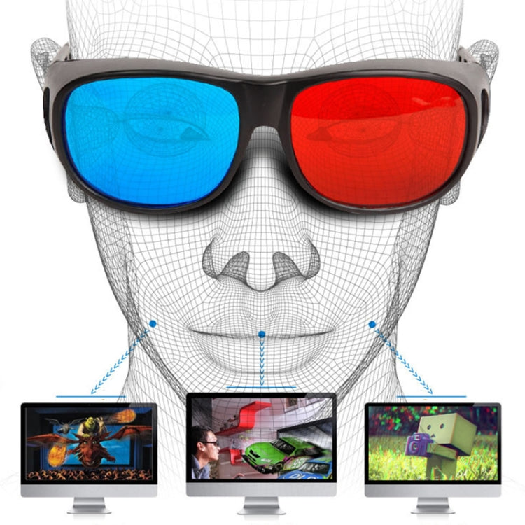 Kính 3D đỏ xanh khung Anaglyph kính nhìn 3D cho game, phim nổi, kính nhựa đỏ xanh