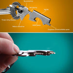 Bộ dụng cụ đa năng 8 trong 1 EDC móc khóa thép không gỉ thiết bị sinh tồn ngoài trời, 8 trong 1 (Đen), 8 trong 1 (Bạc)