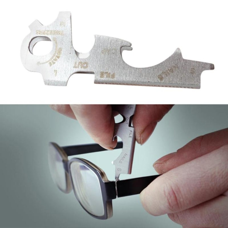 Bộ dụng cụ đa năng 8 trong 1 EDC móc khóa thép không gỉ thiết bị sinh tồn ngoài trời, 8 trong 1 (Đen), 8 trong 1 (Bạc)