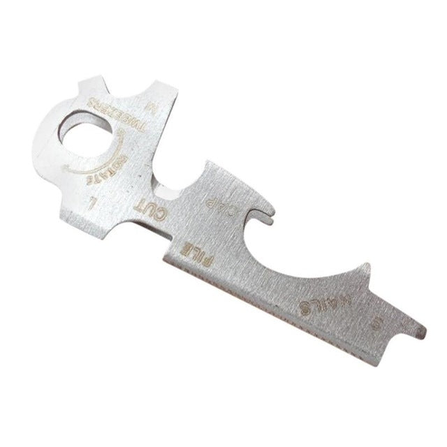 Bộ dụng cụ đa năng 8 trong 1 EDC móc khóa thép không gỉ thiết bị sinh tồn ngoài trời, 8 trong 1 (Đen), 8 trong 1 (Bạc)