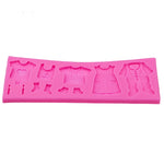 2 cái khuôn bánh giày trẻ em fondant, khuôn bánh trang trí quần áo trẻ em silicone DIY socola West Point, hình quần áo trẻ em