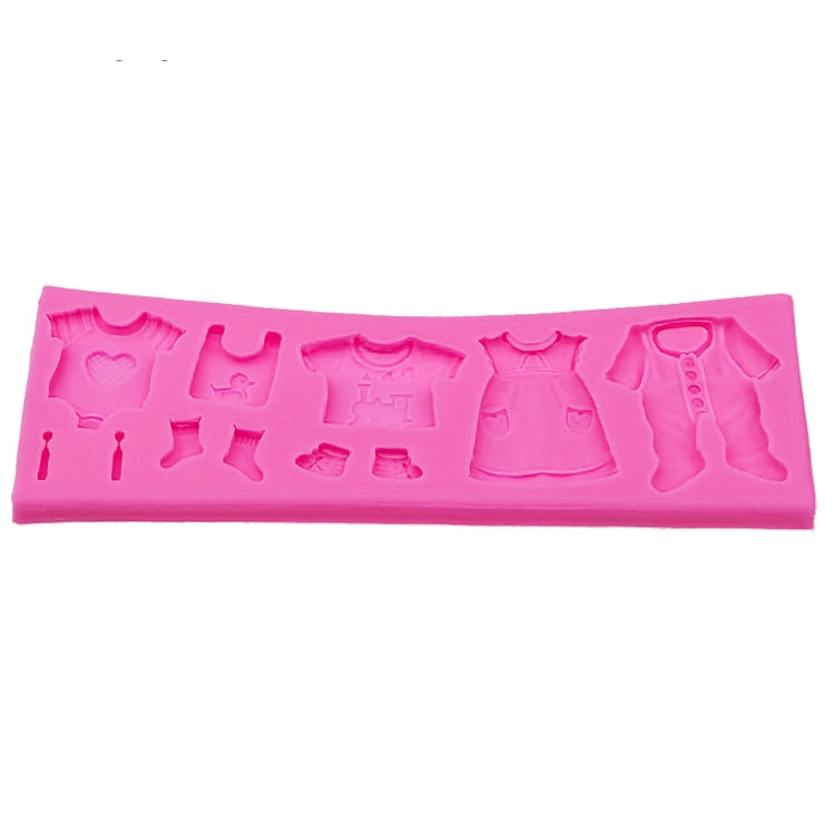 2 cái khuôn bánh giày trẻ em fondant, khuôn bánh trang trí quần áo trẻ em silicone DIY socola West Point, hình quần áo trẻ em
