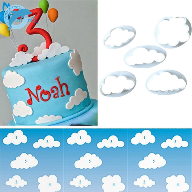 10 cái khuôn bánh fondant hình đám mây, khuôn cắt in trang trí bánh, hình đám mây