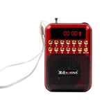 Loa thu sóng FM di động có thể sạc lại, hỗ trợ USB / thẻ TF / máy nghe nhạc MP3