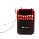 Loa thu sóng FM di động có thể sạc lại, hỗ trợ USB / thẻ TF / máy nghe nhạc MP3