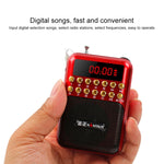Loa thu sóng FM di động có thể sạc lại, hỗ trợ USB / thẻ TF / máy nghe nhạc MP3