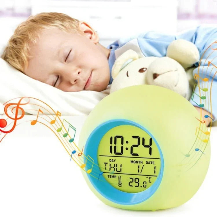 Đồng hồ báo thức màu tròn chuyển sắc, đồng hồ lịch vạn niên