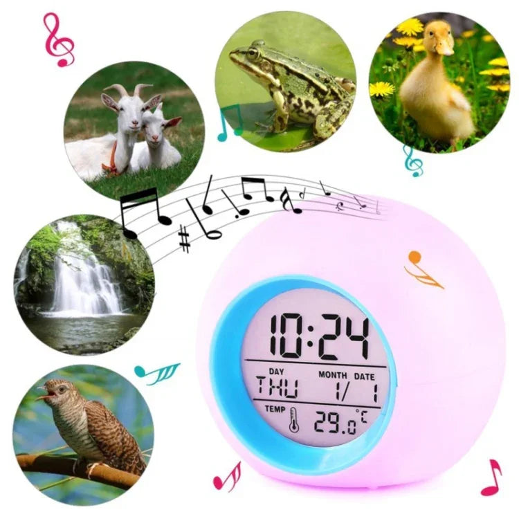 Đồng hồ báo thức màu tròn chuyển sắc, đồng hồ lịch vạn niên